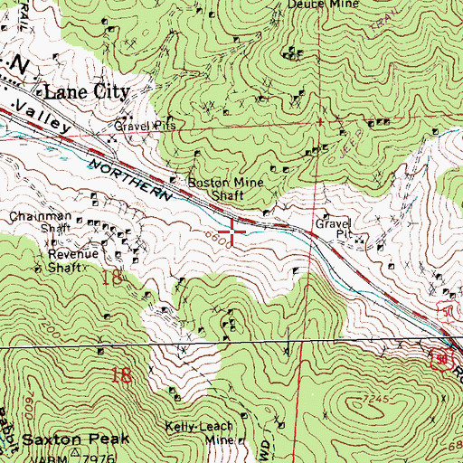 Topographic Map of Lane Valley, NV