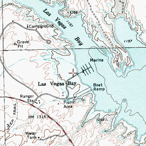 Topographic Map of Las Vegas Bay, NV