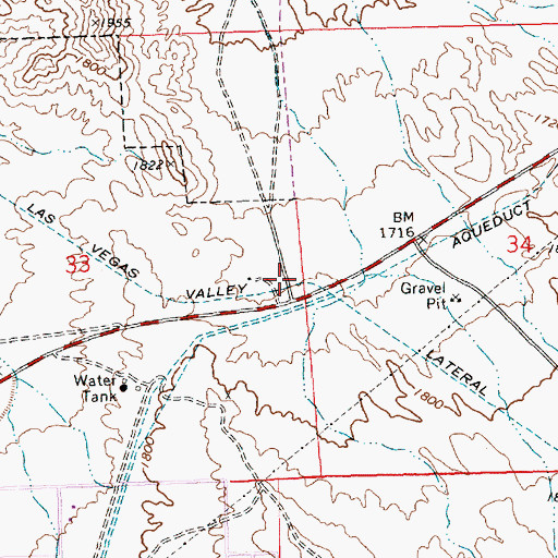 Topographic Map of Las Vegas Valley Lateral, NV