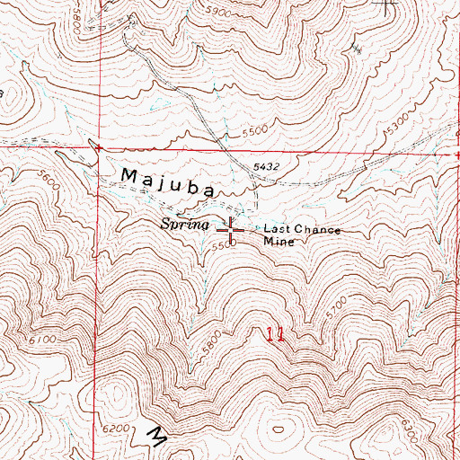Topographic Map of Last Chance Mine, NV
