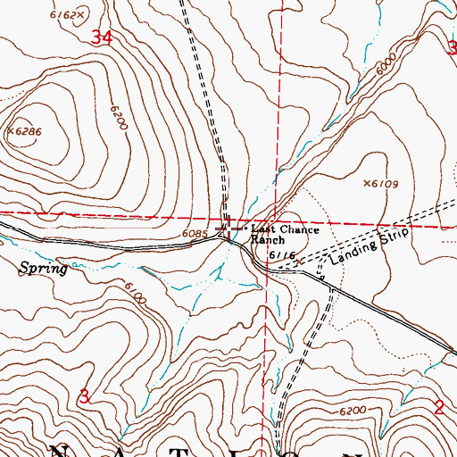 Topographic Map of Last Chance Ranch, NV