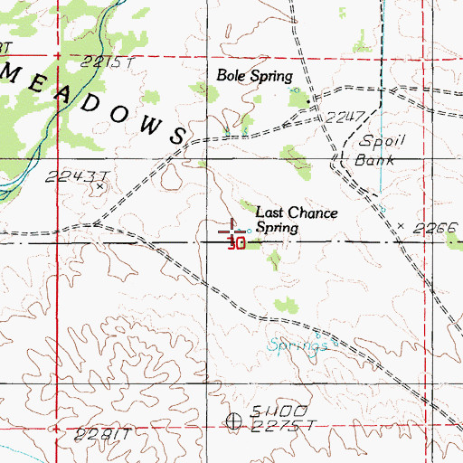 Topographic Map of Last Chance Spring, NV