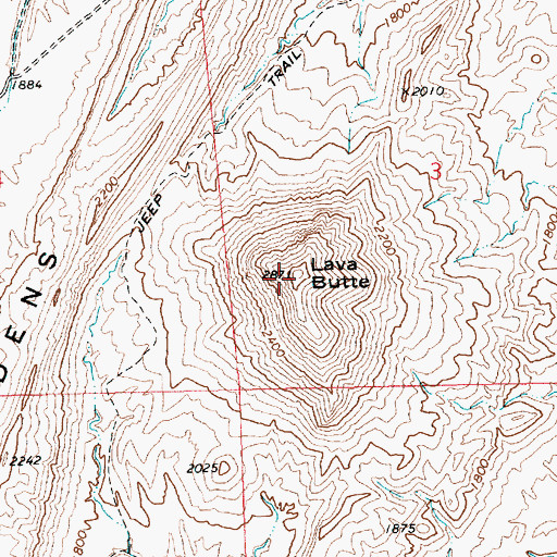 Topographic Map of Lava Butte, NV