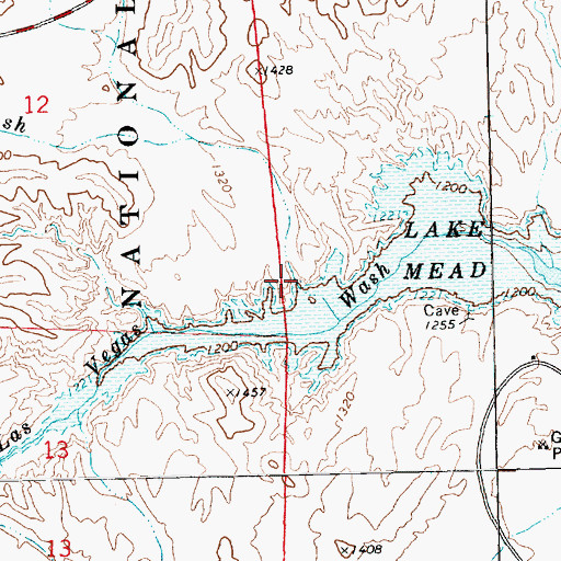 Topographic Map of Lava Butte Wash, NV
