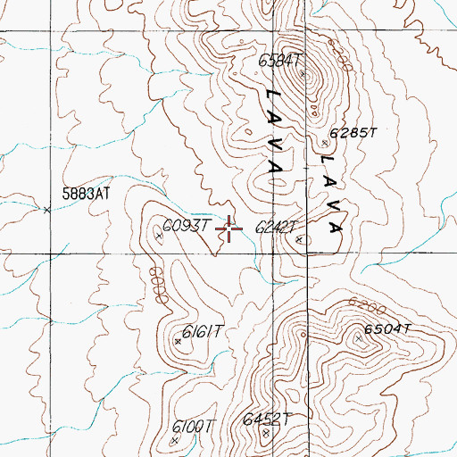 Topographic Map of Lava Ridge, NV