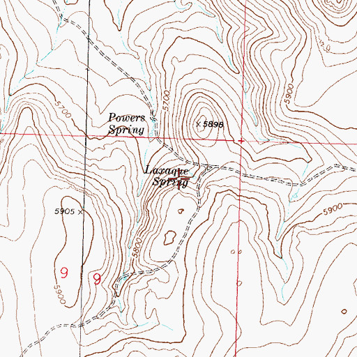 Topographic Map of Laxaque Spring, NV