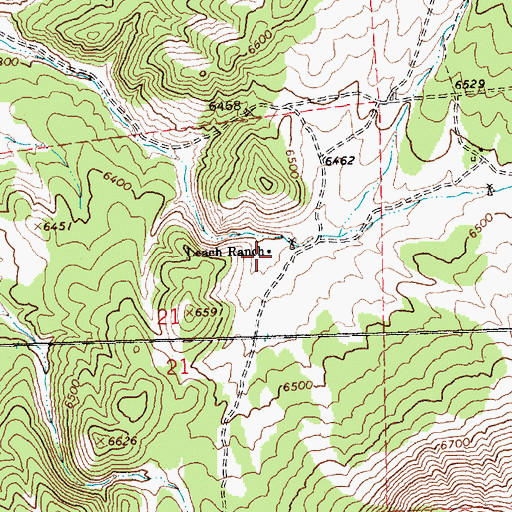 Topographic Map of Leach Ranch, NV