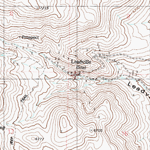 Topographic Map of Leadville, NV