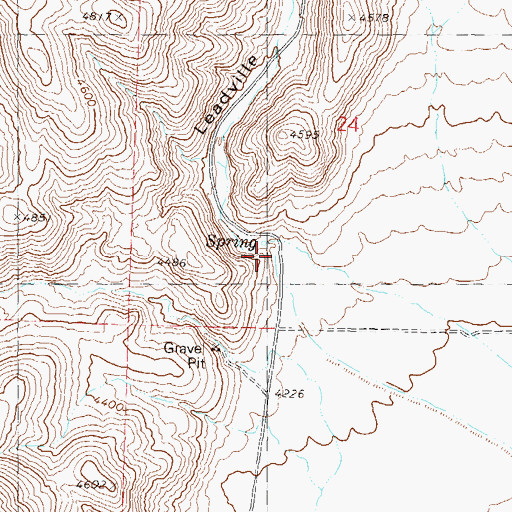 Topographic Map of Leadville Canyon, NV