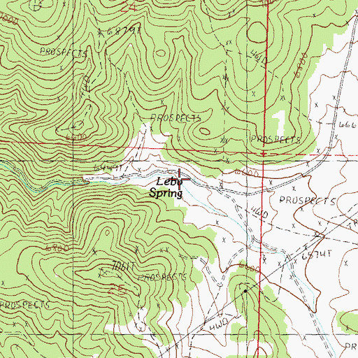 Topographic Map of Lebo Spring, NV