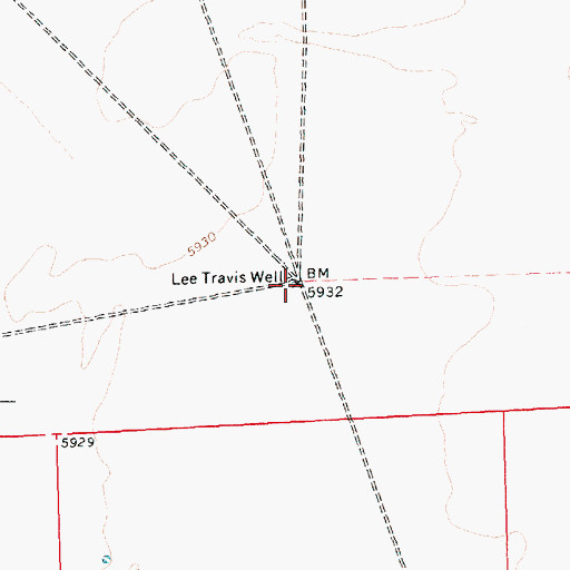Topographic Map of Lee Travis Well, NV