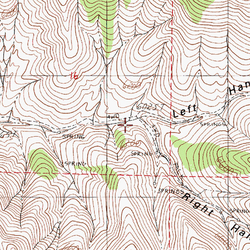 Topographic Map of Left Hand Inskip Canyon, NV