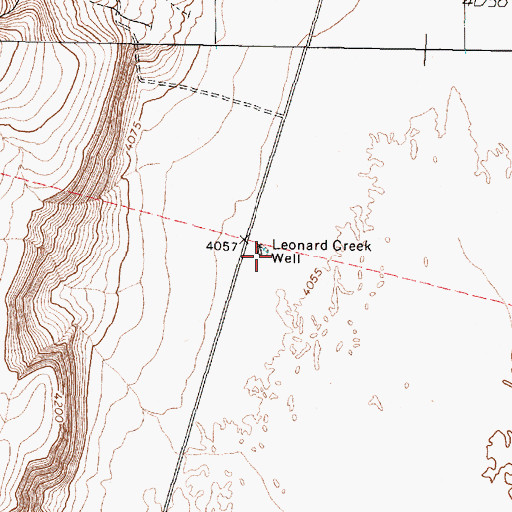 Topographic Map of Leonard Creek Well, NV