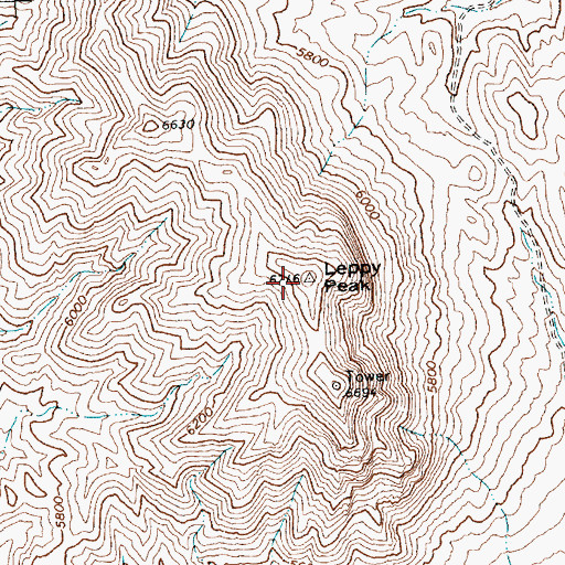 Topographic Map of Leppy Peak, NV