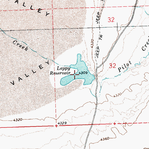 Topographic Map of Leppy Reservoir, NV