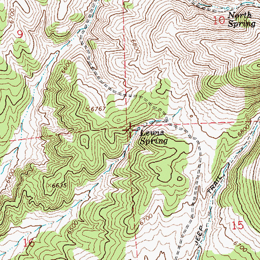 Topographic Map of Lewis Spring, NV