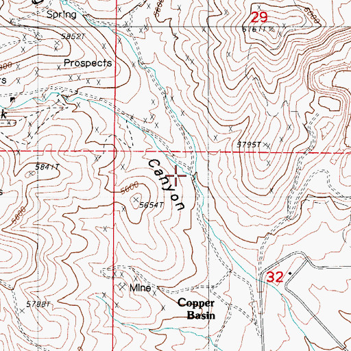 Topographic Map of Licking Creek, NV