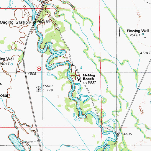 Topographic Map of Licking Ranch, NV