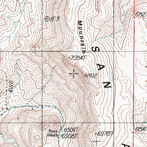 Topographic Map of Lime Mountain, NV