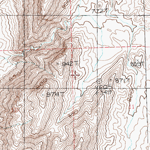 Topographic Map of Lime Ridge, NV