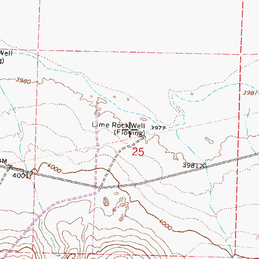Topographic Map of Lime Rock Well, NV