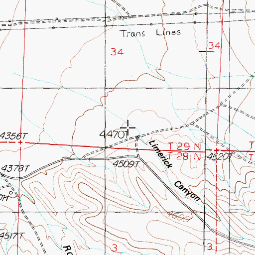 Topographic Map of Limerick Canyon, NV