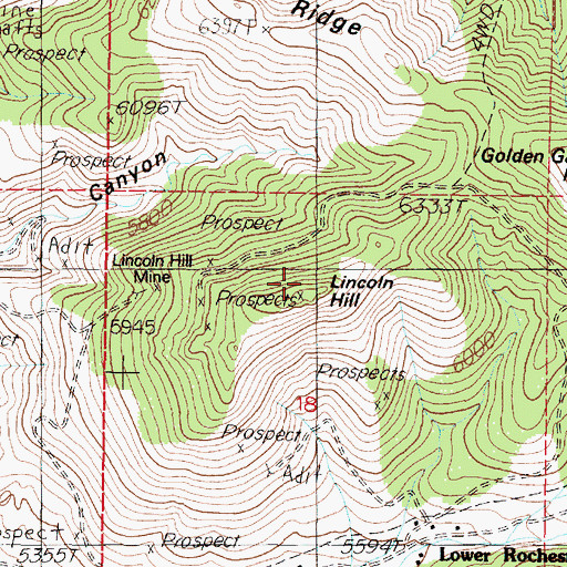 Topographic Map of Lincoln Hill, NV