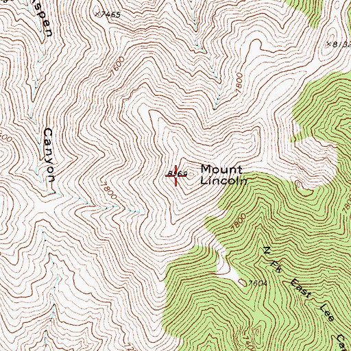 Topographic Map of Mount Lincoln, NV