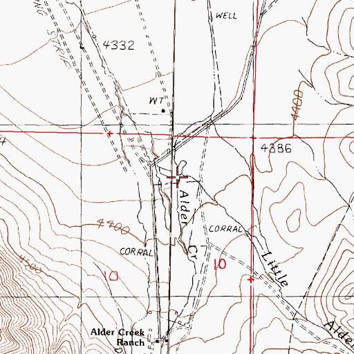 Topographic Map of Little Alder Creek, NV