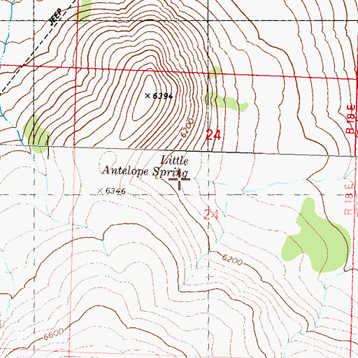 Topographic Map of Little Antelope Spring, NV
