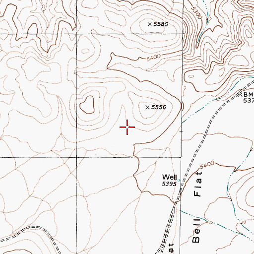 Topographic Map of Little Bell Flat, NV