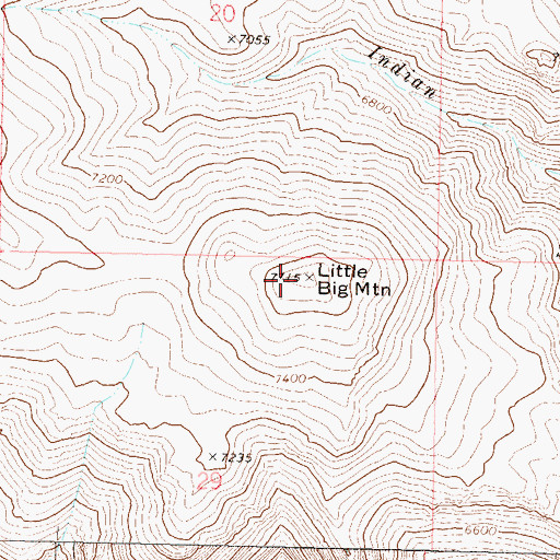 Topographic Map of Little Big Mountain, NV