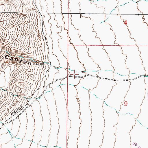 Topographic Map of Little Box Canyon, NV