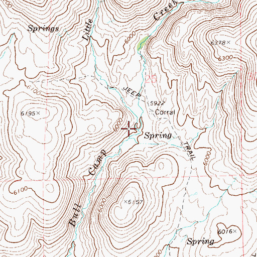 Topographic Map of Little Bull Camp Creek, NV