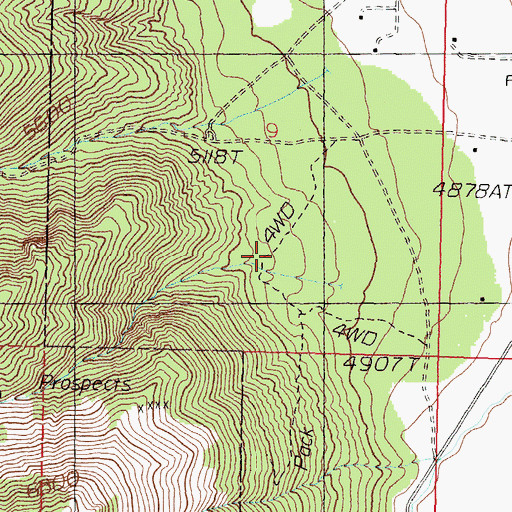 Topographic Map of Little Burbank Canyon, NV