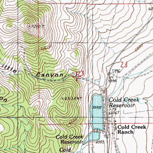 Topographic Map of Little Canyon, NV