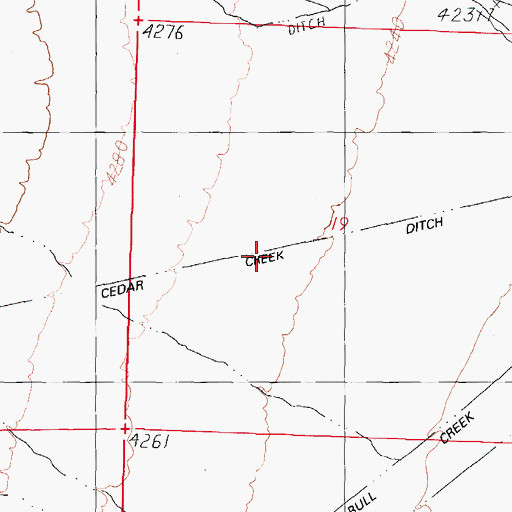 Topographic Map of Little Cedar Creek Ditch, NV