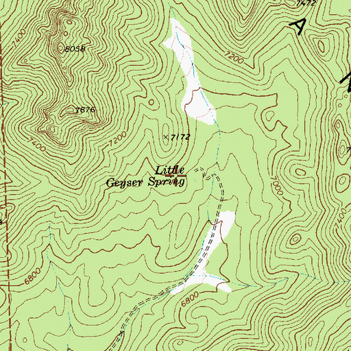 Topographic Map of Little Geyser Spring, NV