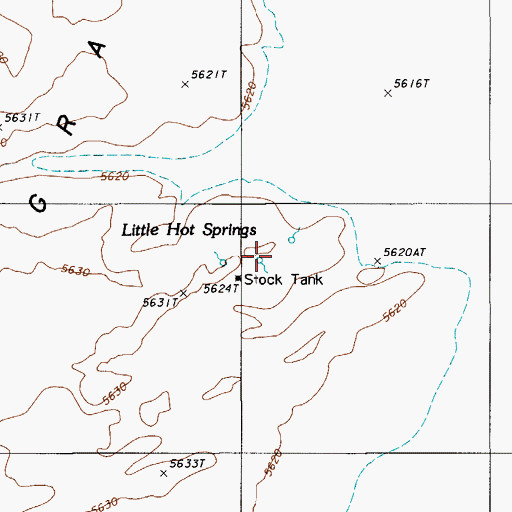 Topographic Map of Little Hot Springs, NV