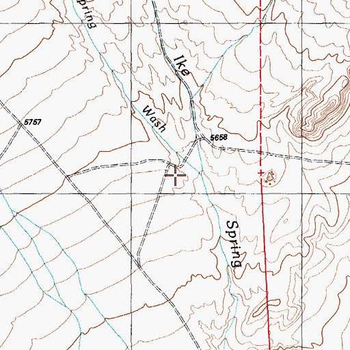 Topographic Map of Little Ike Spring Wash, NV