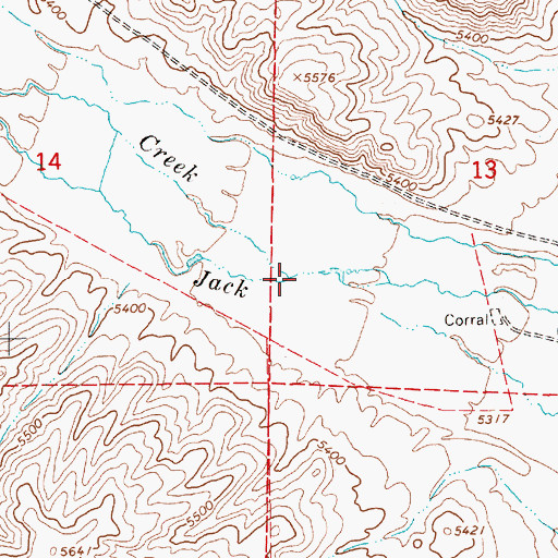 Topographic Map of Little Jack Creek, NV