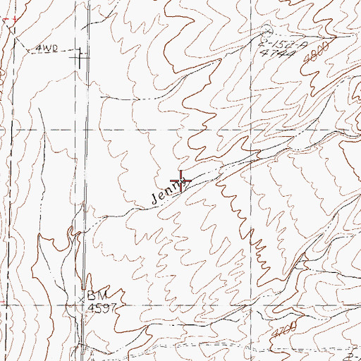 Topographic Map of Little Jenny Creek, NV