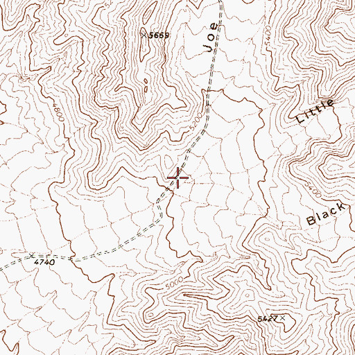 Topographic Map of Little Joe May Canyon, NV