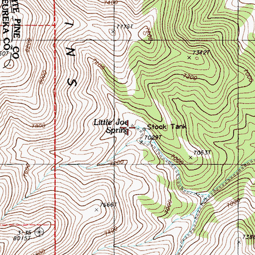Topographic Map of Little Joe Spring, NV