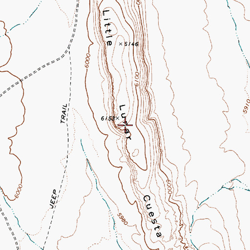 Topographic Map of Little Lunar Cuesta, NV