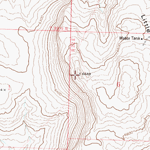 Topographic Map of Little Mahogany Mountain, NV