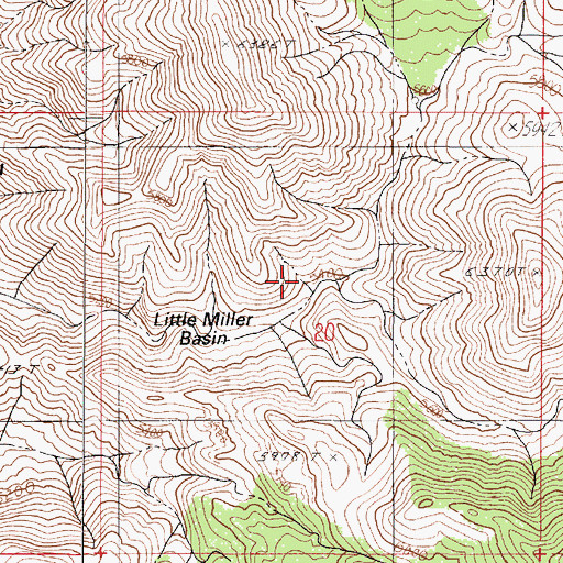 Topographic Map of Little Miller Basin, NV