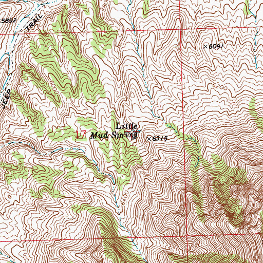 Topographic Map of Little Mud Spring, NV