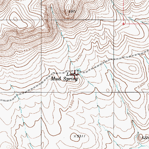 Topographic Map of Little Mud Spring, NV