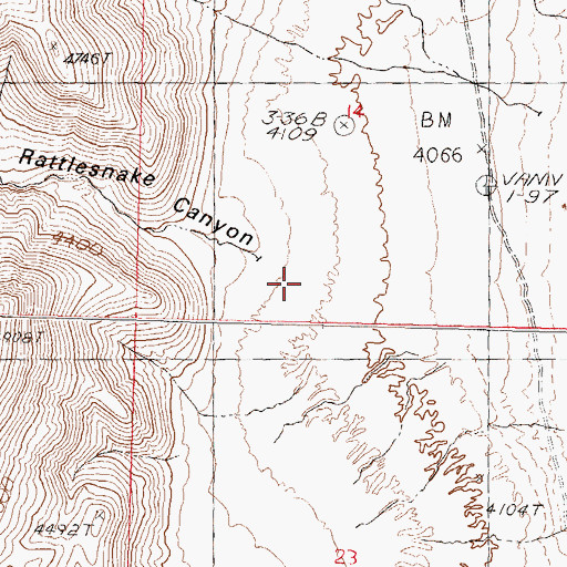 Topographic Map of Little Rattlesnake Canyon, NV